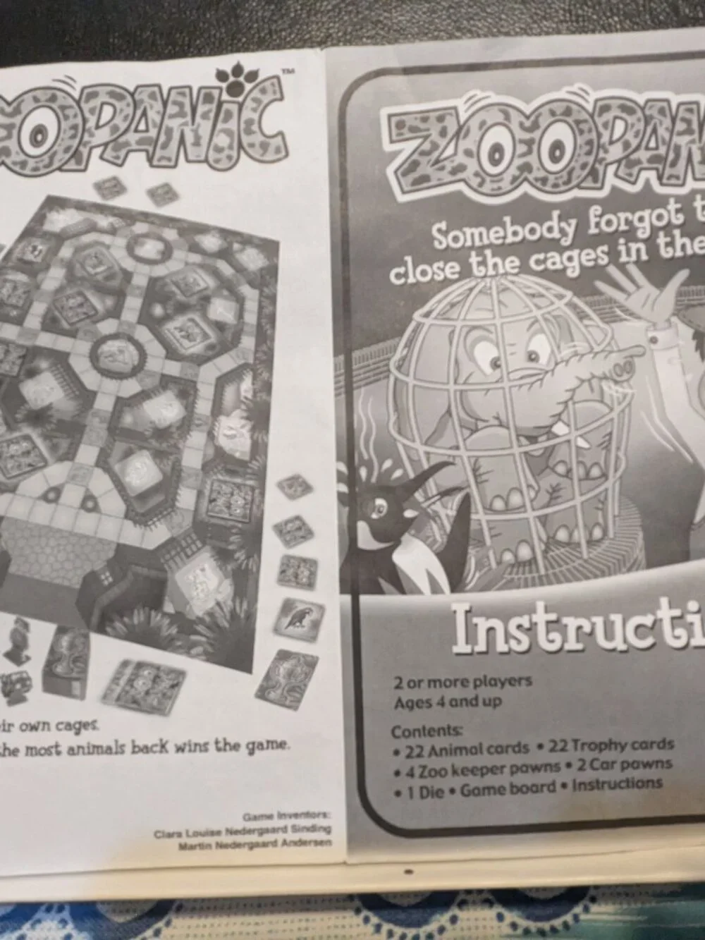 Zoo Panic Board Game Endless Games Inc 2009 99% complete Denmark Game of the yr